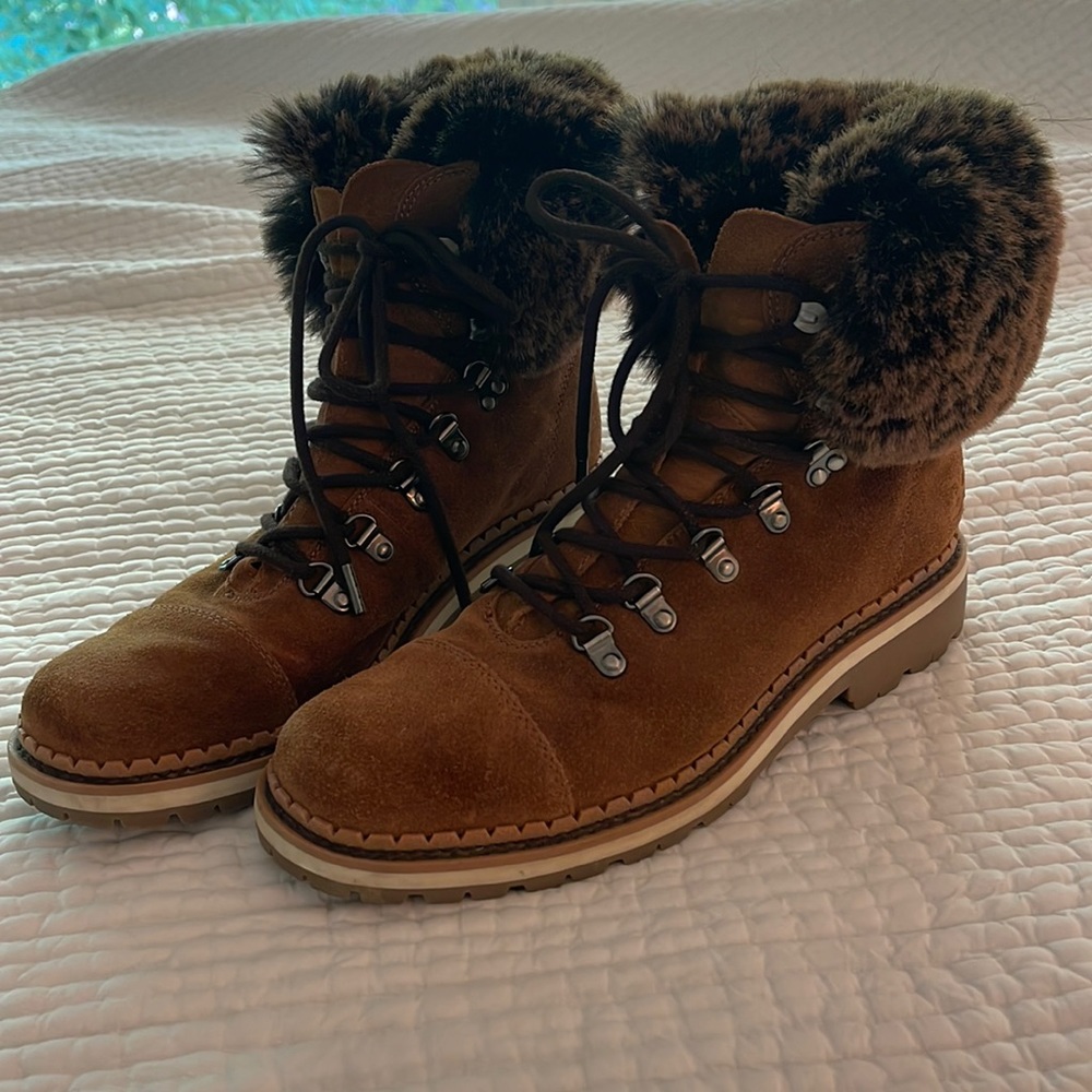 Sam Edelman, women’s ankle boots, size 9, caramel brown, lace up, good condition